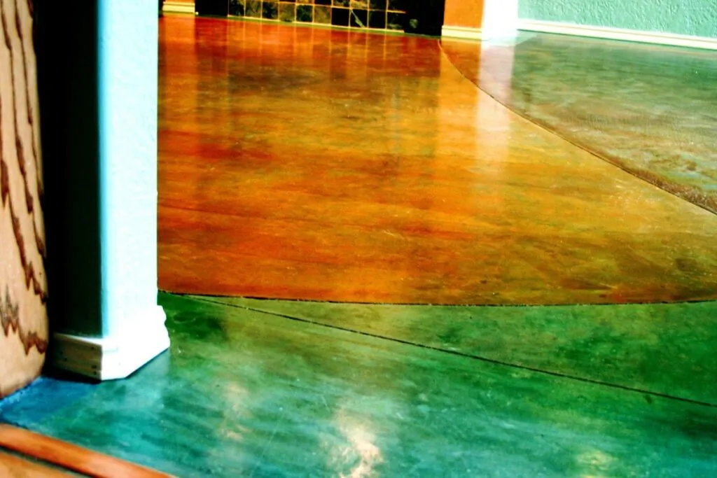 colorfull stained concrete floors