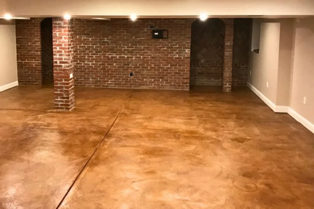 stained basement concrete floors